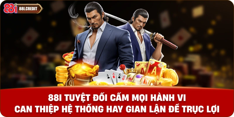 88i tuyệt đối cấm mọi hành vi can thiệp hệ thống hay gian lận để trục lợi